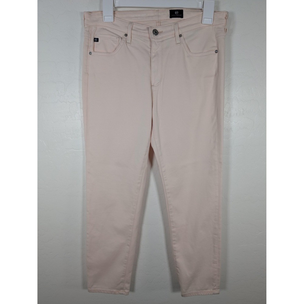 AG Adriano Goldschmied The Prima Crop Jeans Womens 29 Pink Mid Rise Stretch USA - Picture 1 of 14